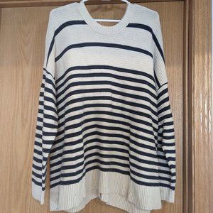 Madewell Ribbed Textured Greensboro Button-Back Sweater, XL
